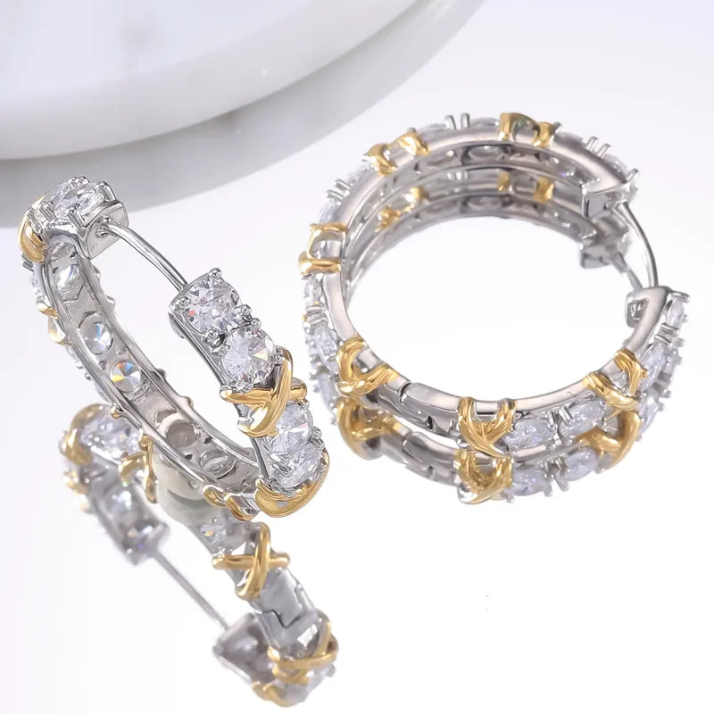 Golden Embrace CZ Hoops