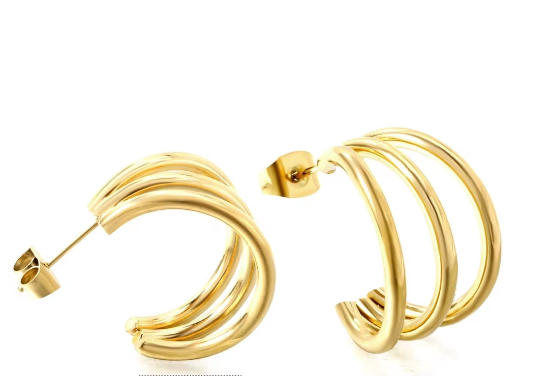 Golden Cascade Hoops